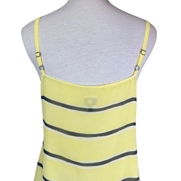 Cabi 5207 Rivera Lights Yellow Stripe Knot Chiffon Layering Cami Tank Blouse - Picture 7 of 12